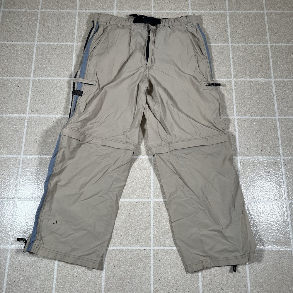 Vintage AP Co Pants Men 32x28 Begie Convertible Cargo Zip Pocket Tactical Baggy